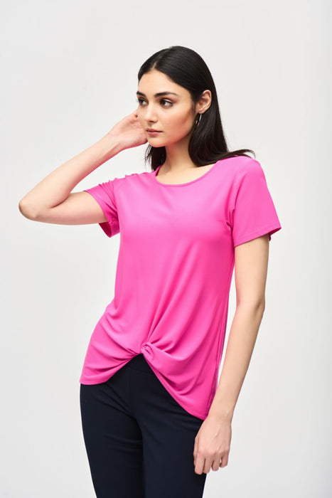 Joseph Ribkoff Knot Front Short Sleeve T-Shirt Top 241290