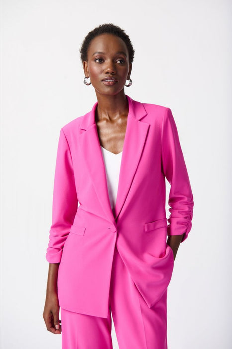 Ultra Pink Shirred 3 4 Sleeve Blazer Jacket Joseph Ribkoff AfterRetail