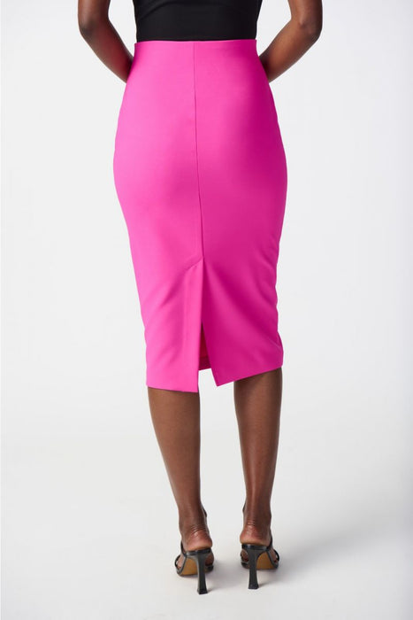 Joseph Ribkoff Ultra Pink Twill Pull On Midi Pencil Skirt 241230