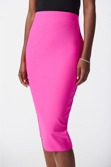 Joseph Ribkoff Ultra Pink Twill Pull On Midi Pencil Skirt 241230