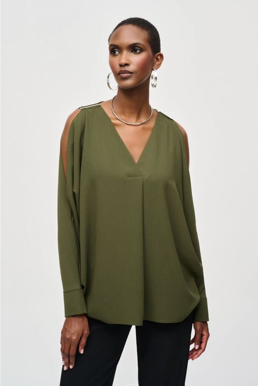 Joseph Ribkoff 243248 Iguana V-Neck Long Sleeve Top