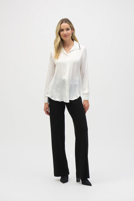 Joseph Ribkoff Embellished Button-Down Satin Blouse 244101