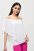 Joseph Ribkoff Style 242174 Vanilla Layered Shirred Off-Shoulder Lightweight Top