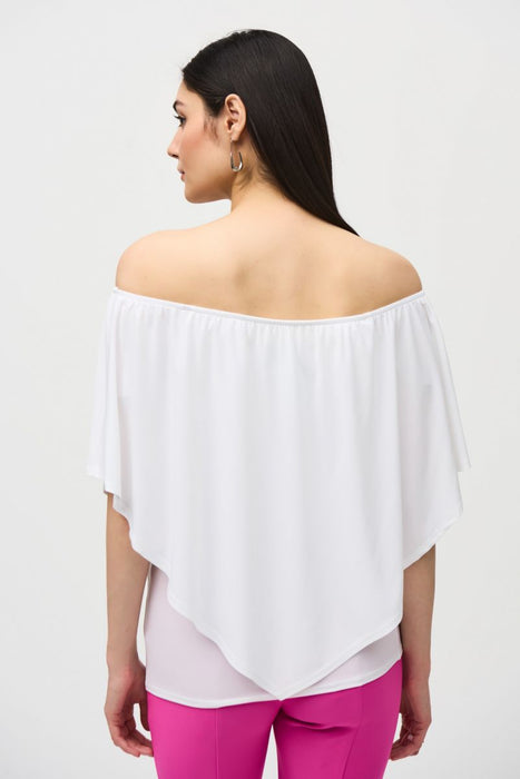 Joseph Ribkoff Layered Shirred Off-Shoulder Lightweight Top 242174