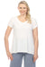 Joseph Ribkoff Style 242087 Vanilla Loose Fit V-Neck Short Sleeve T-Shirt