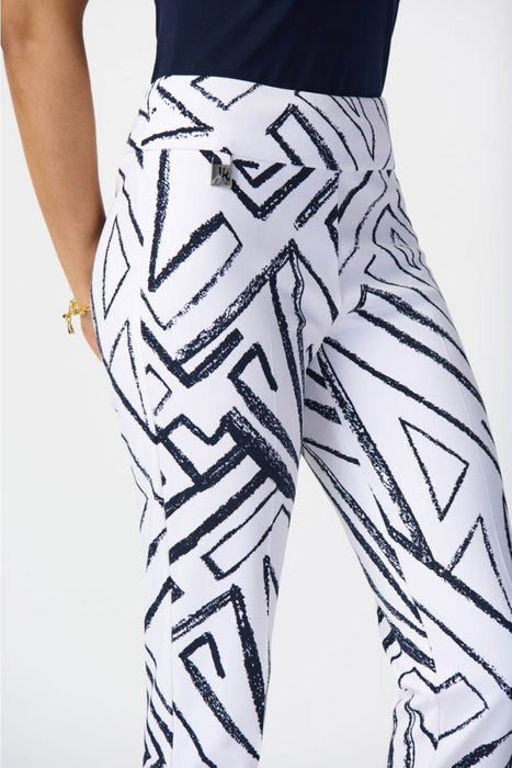 Joseph Ribkoff Geometric Print Pull On Cropped Pants 241271