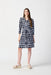 Joseph Ribkoff 241001 Vanilla/Midnight Dot Print Waist Tie Shirt Dress