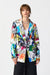 Joseph Ribkoff Style 241302 Vanilla/Multi Abstract Print One-Button Longline Blazer Jacket