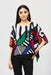 Joseph Ribkoff 243215 Vanilla/Multi Abstract Print Poncho Top