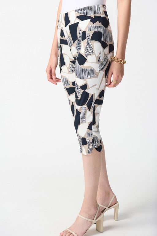 Joseph Ribkoff Style 242224 Vanilla/Multi Abstract Print Pull On Capri Pants