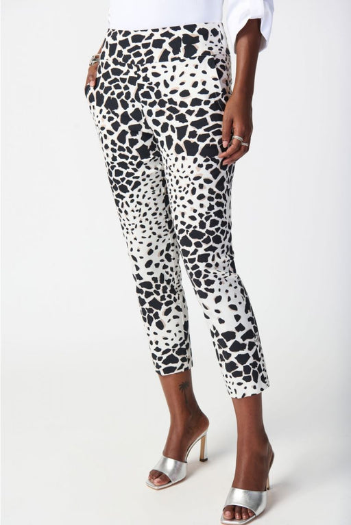 Joseph Ribkoff Style 241264 Vanilla/Multi Animal Print Pull On Capri Pants