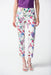 Joseph Ribkoff Style 242007 Vanilla/Multi Floral Print Pull On Cropped Ankle Pants