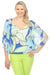 Joseph Ribkoff Style 242065 Vanilla/Multi Leaf Print Chiffon Butterfly Sleeve Top