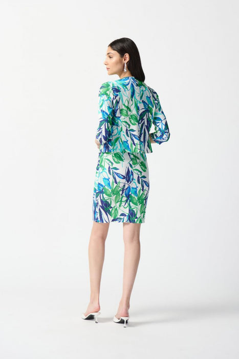 Joseph Ribkoff Vanilla/Multi Tropical Print 2-Piece Sheath Dress 242187