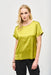 Joseph Ribkoff Style 243912 Wasabi Satin Front Round Neck Short Sleeve Top