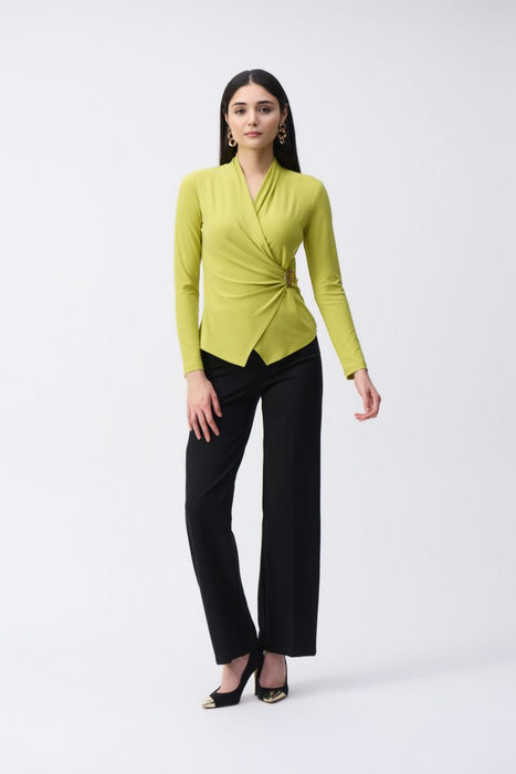 Joseph Ribkoff Wrap Front V-Neck Long Sleeve Top 243152