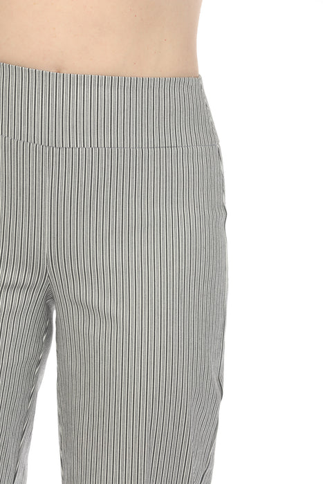 Joseph Ribkoff White/Black Striped Stretch Pull On Wide Leg Pants 241197