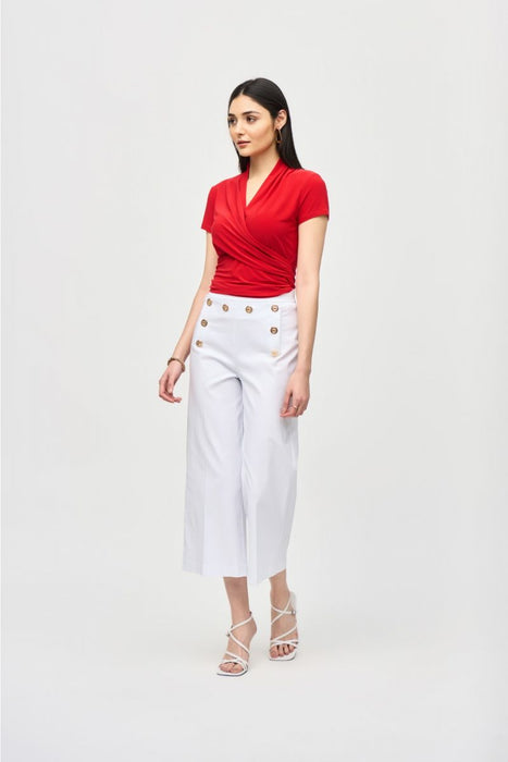 Joseph Ribkoff Button Accents Pull On Sailor Culotte Pants 241166