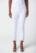 Joseph Ribkoff Style 241921 White Denim Studded Frayed Slim Cropped Jeans