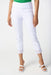 Joseph Ribkoff Style 241102 White Embroidered Cutout Cuff Pull On Cropped Pants