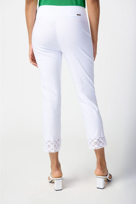 Joseph Ribkoff Embroidered Cutout Cuff Pull On Cropped Pants 241102