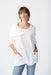 Joseph Ribkoff Style 241043 White Gauze Cowl Neck Oversized Tunic Top