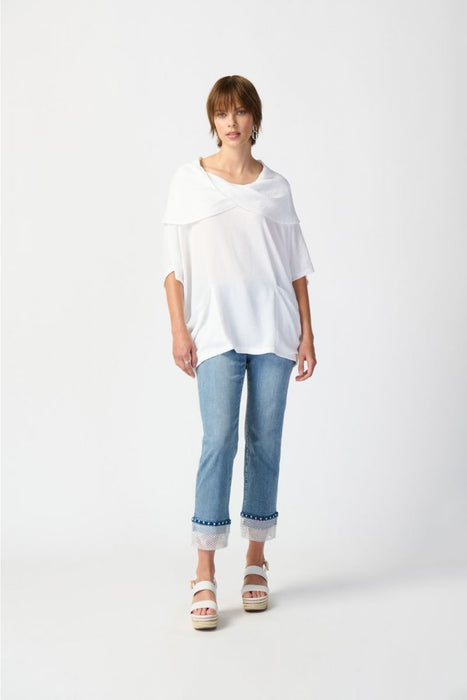 Joseph Ribkoff Gauze Cowl Neck Oversized Tunic Top 241043