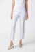 Joseph Ribkoff Style 241932 White/Silver Metallic Textured Animal Print Pull On Cropped Pants