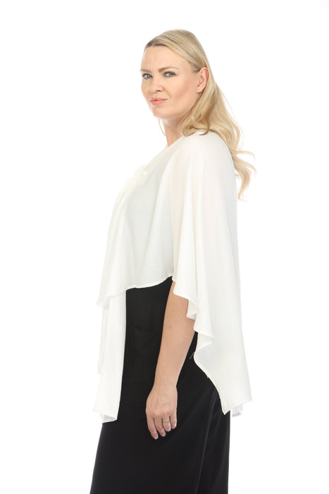 Joseph Ribkoff White Wrap Lightweight Gauze Cover-Up Bolero 242056