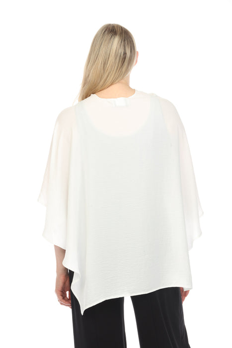 Joseph Ribkoff White Wrap Lightweight Gauze Cover-Up Bolero 242056