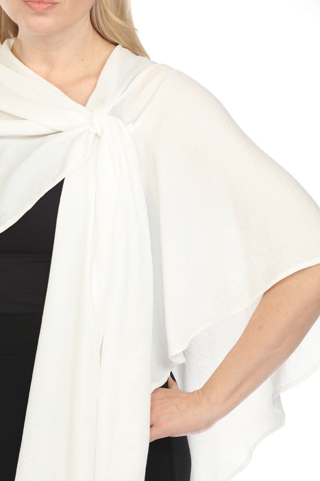 Joseph Ribkoff White Wrap Lightweight Gauze Cover-Up Bolero 242056