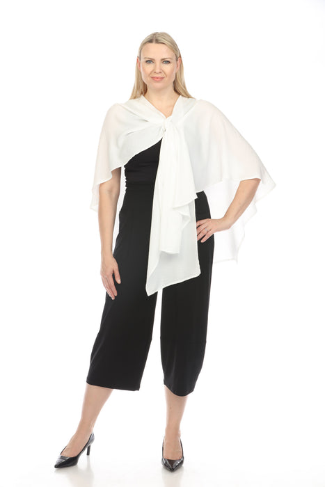 Joseph Ribkoff White Wrap Lightweight Gauze Cover-Up Bolero 242056