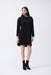 Joseph Ribkoff 243207 Black Zipper Collar Long Sleeves Cocoon Dress