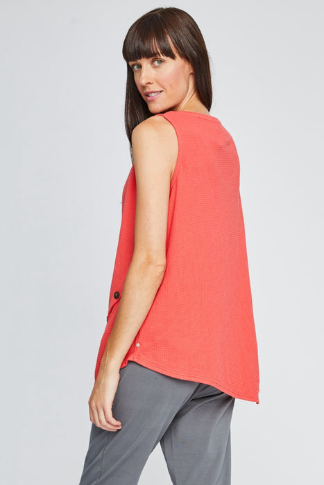 Neon Buddha V-Neck Sleeveless Asymmetric Tank Top 12138