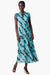 NIC+ZOE Style S241906 Aqua/Multi Rolling Reef Tiered Ruffles V-Neck Maxi Dress