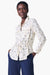 NIC+ZOE Style S241609 Cream/Multi Constellation Cinch Waist Utility Shirt