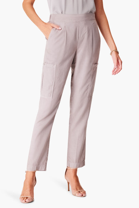 NIC+ZOE Style S241828 French Linen 28" Refined Cargo Pull On Relaxed Ankle Pants