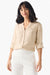 NIC+ZOE Style S241639 Sandshell Drapey Button Front Roll-Tab Utility Shirt