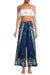 Johnny Was Style CSW2520 Blue/Multi Annia Front Slit Wide-Leg Pants Boho Chic