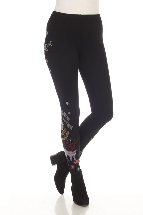 Johnny Was Black Martine Embroidered Leggings Boho Chic R68522 NEW —  AfterRetail