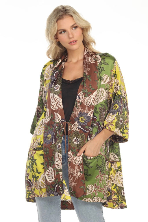 Johnny Was Style C43022 Lucero Salvor Silk Printed 3/4 Sleeve Kimono Boho Chic