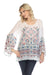 Johnny Was Style C24122 White Lina Embroidered Tunic Top Boho Chic