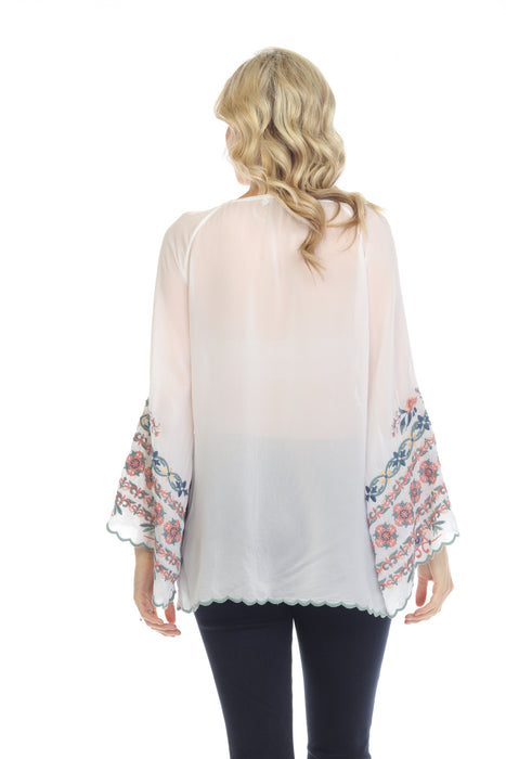 Johnny Was Lina Embroidered Tunic Top Boho Chic C24122