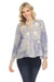 Johnny Was Workshop Style W17422-E Blue/White Stripe Osiris Relaxed Button-Down Shirt Boho Chic