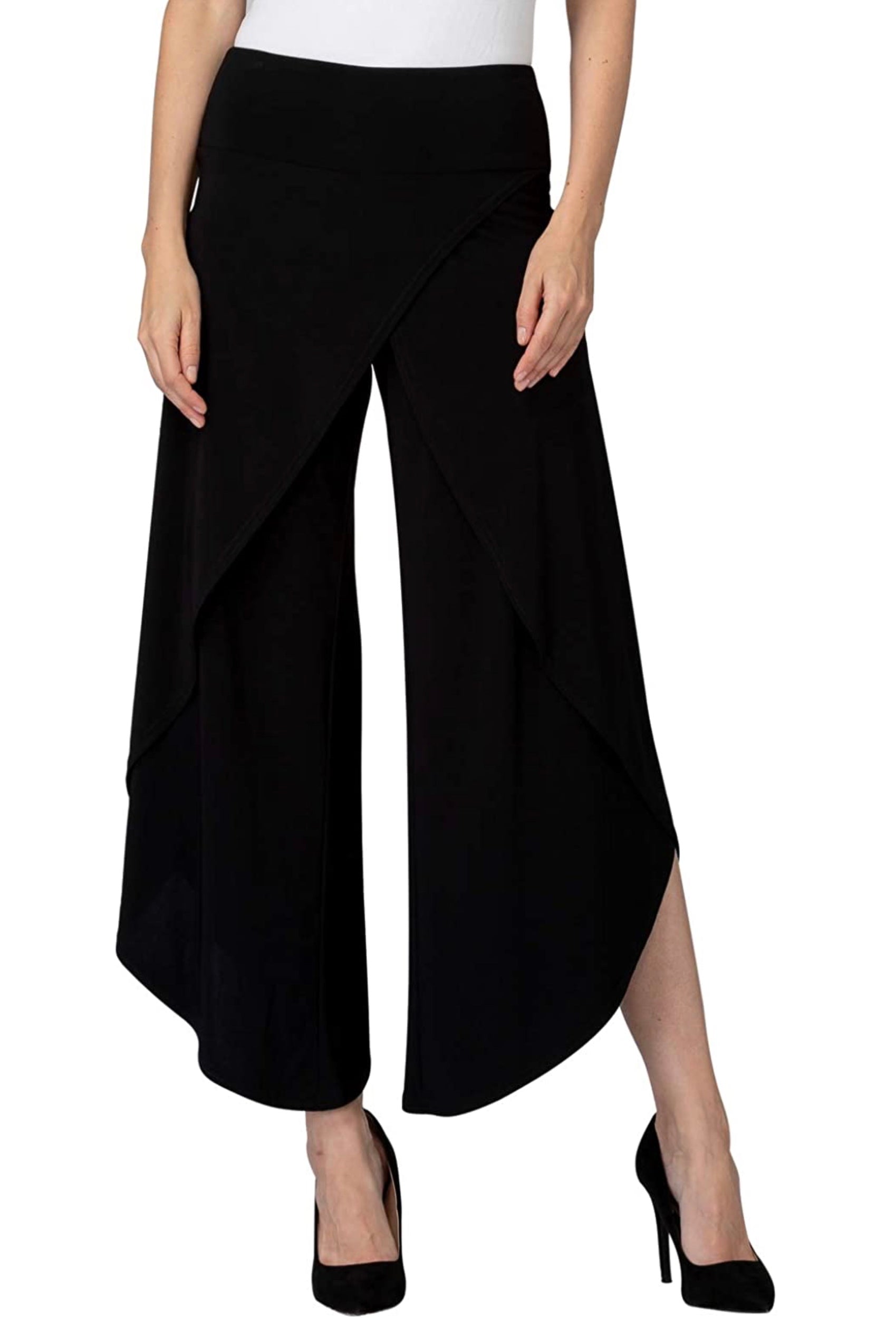 Joseph Ribkoff Tiered Asymmetric Cropped Palazzo Pants 30068H NEW ...