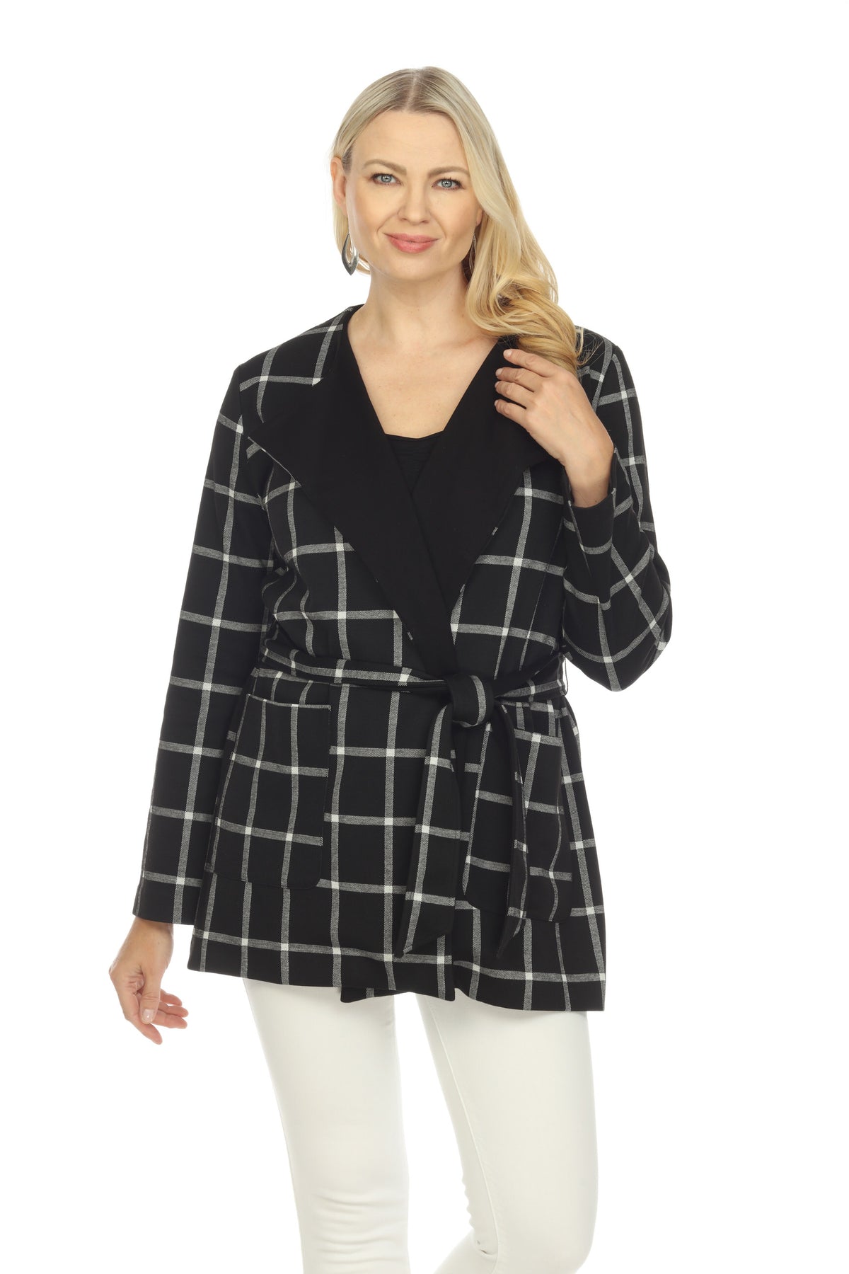 Plaid Wrap Coat